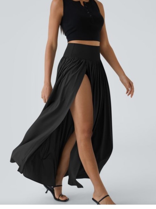 HALARA Dresses & Skirts - NEW HALARA Black High Waisted Breezy Maxi Skirt with Swim Bikini Size XS 0 2